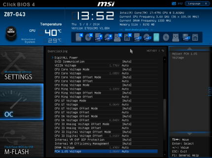 UEFI: Spannungen Core i7-4790 (Haswell Refresh)