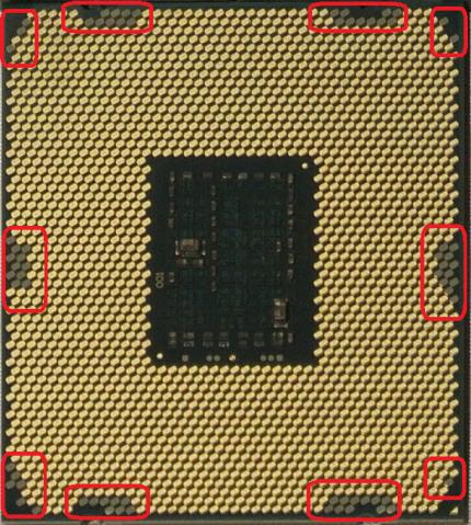 CPU Pad Differenz zwischen IVB-E und HSW-E. Letzterer besitzt 73 zusätzliche Pads.