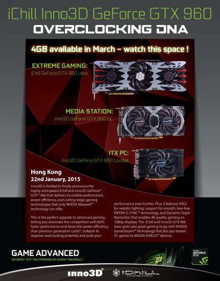 GTX 960: Inno3D kündigt 4-GiByte-Versionen für März an