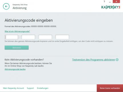 Auf diesem Bildschirm aktivieren Sie die Software. Aktiveren Sie hier auf keinen Fall die 30-tägige Testversion.
