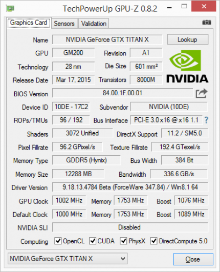 Geforce GTX Titan X