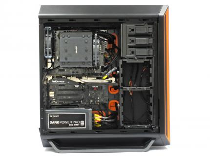 Der flüsterleise Spiele-PC (6) - Neben der Asus GTX 970 Strix sind es vor allem die Be-quiet-Komponenten, die dafür sorgen, dass auch unter Last nicht mehr als 0,8 Sone aus dem teilgedämmten Silent Base 800 dringen. Doch der Dark Rock Pro 3 sowie die Silent-Wings-2-Lüfter sind nicht nur leise, sie bieten auch eine sehr gute Kühlung.