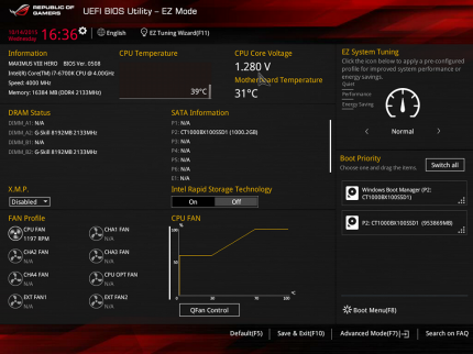 Asus Maximus 8 Hero UEFI EZ Mode