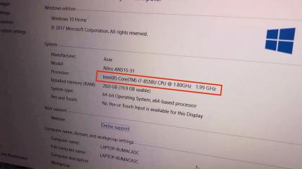 Intel Core i7-8550U offenbar mit vier Kernen und HT bei 15 W (1)