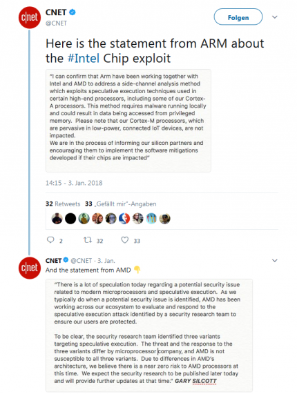 Statements von AMD und ARM