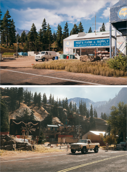 Far Cry 5 präsentiert sich optisch ansehnlich. Landschafts- und Vegetationsdarstellung und die hohe Weitsicht gefallen, Beleuchtung und Effekte sind gelungen.&nbsp;