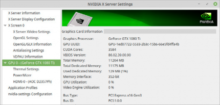 Die Oberfläche des Nvidia-Treibes bietet alle nötigen Einstellungsmöglichkeiten und erinnert etwas an das Windows-Pendant.