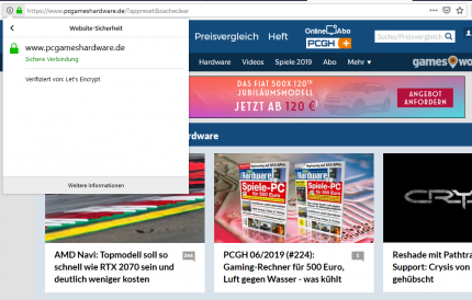 &nbsp;<strong>PCGH.de mit HTTPS</strong>