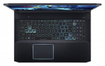 Predator Helios 300 PH317-53: Gut sichtbar die Platzierung des Touchpads