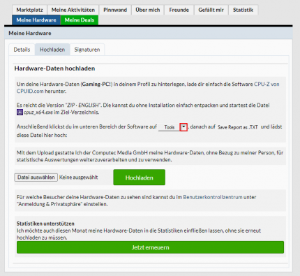 PCGH: Hardware-Daten im Upload