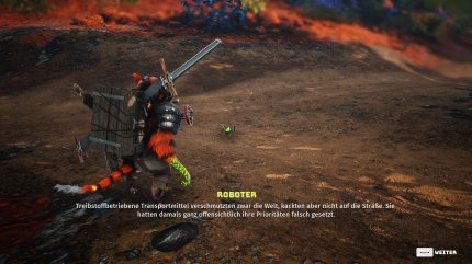 Biomutant trägt reichlich Kritik an den Machenschaften der Menschheit vor - in der Regel humorvoll verpackt.