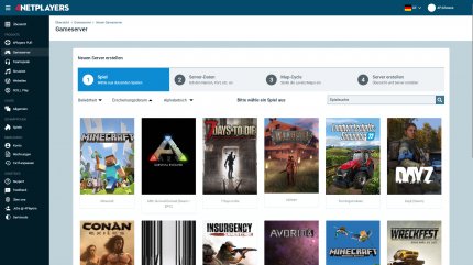 Im übersichtlichen Web-Interface kann man jederzeit problemlos das Spiel wechseln oder seine individuellen Regeln festlegen.