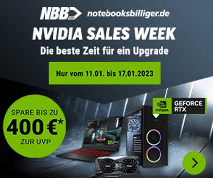 Bis zu 400 Euro lassen sich in der Nvidia Sales Week bei NBB sparen.