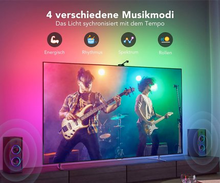 Dank der vier Musikmodi von Govee Dreamview T1 synchronisiert das Ambilight mit dem jeweiligen Musiktempo.