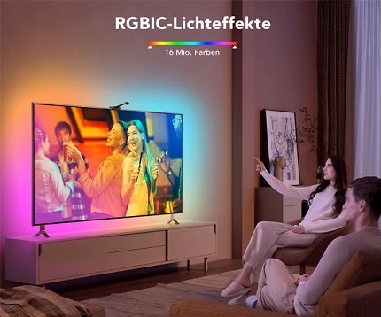 16 Millionen Farben lassen sich mit Govee Dreamview T1 an die Wand projizieren.