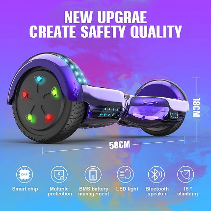 Das Hoverboard von GeekMe verfügt über eine Reihe von Sicherheits-Features.