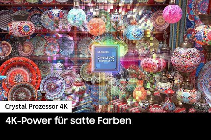 Dank Crystal Prozessor 4K bietet der Samsung-Fernseher ein lebensechtes 4K-Bild