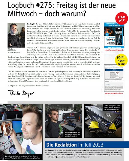 <strong>Editorial </strong>der 275. Ausgabe.