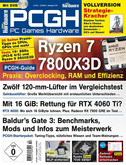 <strong>DVD-Cover </strong>der PCGH-Ausgabe 10/23. Auf der DVD finden Sie nicht nur weitergehendes Artikelmaterial wie mehr Bilder, sondern auch eine GOG-Vollversion (siehe weiter unten).
