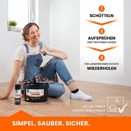 Die Anwendung des Schimmelschock 5.0 ist kinderleicht.