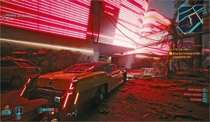Cyberpunk 2077 hat sich schon immer sehr leuchtstark in Szene gesetzt. Kein Wunder, so kommt schließlich das Raytracing (und HDR) besser herüber.