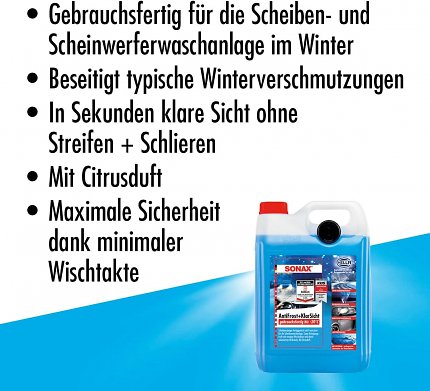Der Frostschutz von Sonax lässt sich easy anwenden und sorgt für klare Sicht.