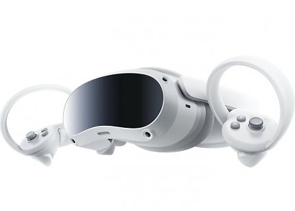 Pico 4 ist ein All-in-One-VR-Headset mit integriertem PC und kommt mit zwei Bewegungs-Controllern.