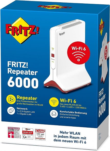 AVM Fritz Repeater 6000 AX ist mehrfach ausgezeichnet.