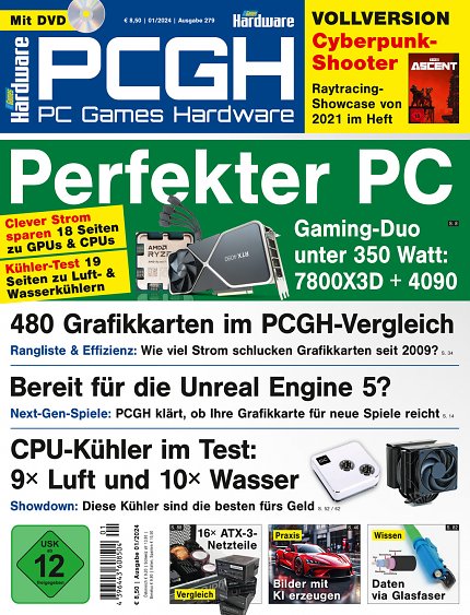 <strong>DVD-Cover </strong>der PCGH-Ausgabe 01/24. Auf der DVD finden Sie nicht nur weitergehendes Artikelmaterial und Tools, sondern auch eine Steam-Vollversion (siehe weiter unten).