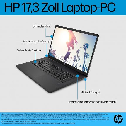 Der HP Laptop-PC mit 17,3 Zoll bietet viel Leistung für wenig Geld.