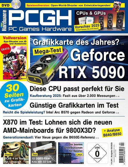 <strong>DVD-Cover </strong>der PCGH-Ausgabe 03/2025. Mit dabei ist <a href='de.gamesplanet.com/game/rage-2-steam-key--3894-1?ref=computec'><strong>Rage 2</strong></a> als Steam-Key.