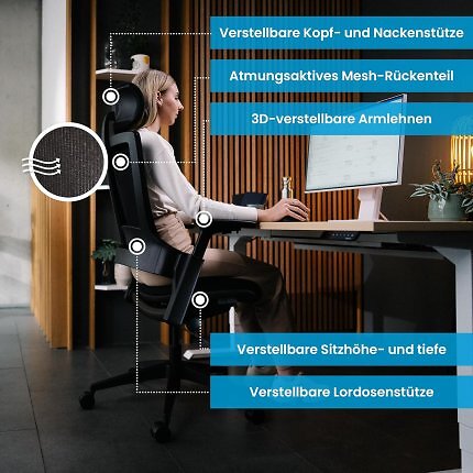 Gut laut Test ist der ergonomische Bürostuhl Next Back von Ergotopia.
