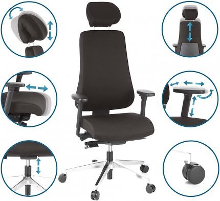 An große Menschen bis 2,10 Meter soll sich der Bürostuhl als Gaming-Stuhl-Alternative von HJH Office richten, der PRO-TEC 400.