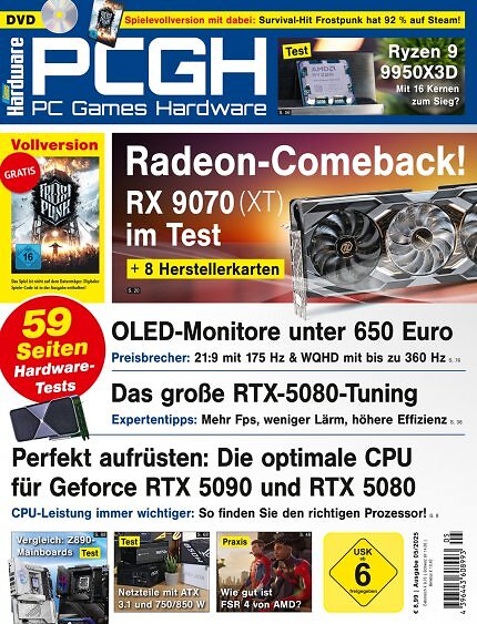 <strong>DVD-Cover </strong>der PCGH-Ausgabe 05/2025. Mit dabei ist <a href='de.gamesplanet.com/game/frostpunk-steam-key--4509-1?ref=computec'><strong>Frostpunk</strong></a><strong> </strong>als Steam-Vollversion.