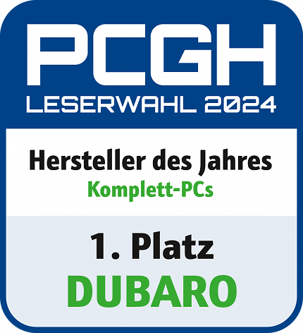 Bei der PCGH-Leserwahl erzielte Dubaro den ersten Platz in der Kategorie Komplett-PCs.