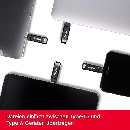 Als Alternative zur externen Festplatte präsentiert sich das SanDisk Ultra Dual Drive Go als 1 TB großer USB-Stick. Er kann sowohl einen USB-C- als auch einen USB-A-Port aufbietet. Nun ist er klar günstiger als anderswo.