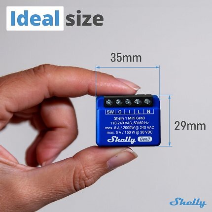 Der Shelly 1 Gen 3 Mini ist deutlich kompakter als der WLAN-Schalter von SwitchBot.
