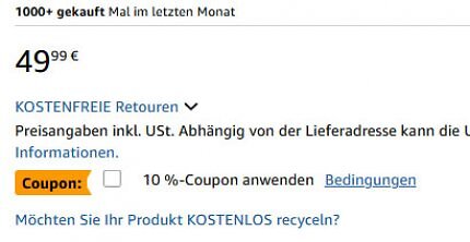 Den limitierten Coupon muss man bei Amazon nur anklicken.