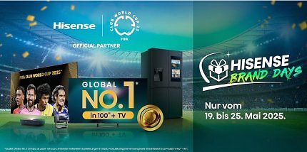 Die Sonderangebote für Hisense-Fernseher gelten bis zum 25. Mai 2025.
