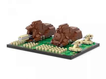Ebenfalls an Star Wars erinnert die Invation der Roboterarmee von Bluebrixx.