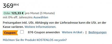 Bifaziale Balkonkraftwerke sind bei Amazon in der 800-, 1000- und 2000-Watt-Klasse kurz günstiger als sonst.