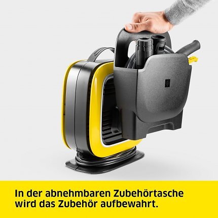 Das Zubehör des Hochdruckreinigers lässt sich praktisch verstauen.
