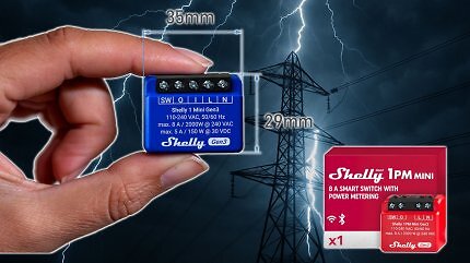 Die smarten Relais von Shelly messen nur 35 Millimeter und passen so auch in die Schalterdose. Nun sind sie befriset reduziert.