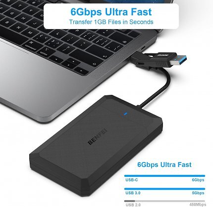Wer noch eine alte SSD in der Schublade hat: Ein Gehäuse mit USB-C und -A ist befristet reduziert.