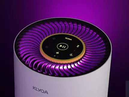 Der Klyqa Air Klyna verfügt über einen LED-Ring, der für stimmungsvolles Licht genutzt werden kann.