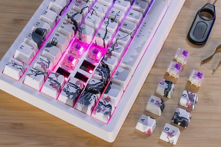 Dank Hot-Swap-Platine können Sie defekte Magnetschalter austauschen, drei werden mitgeliefert. Eine Besonderheit des PCBs ist die unten positionierte, die Tastenkappe sehr gut ausleuchtende South Facing LED.
