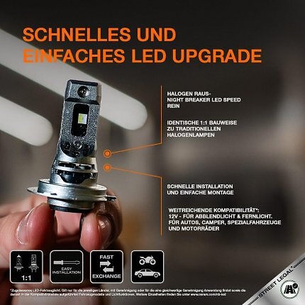 Osram Night Breaker LED Speed H7-Lampen für VW, BMW und Co. sind verzichten auf Umbausätze zwecks leichter Monate. Nun sind sie kla billiger als anderswo