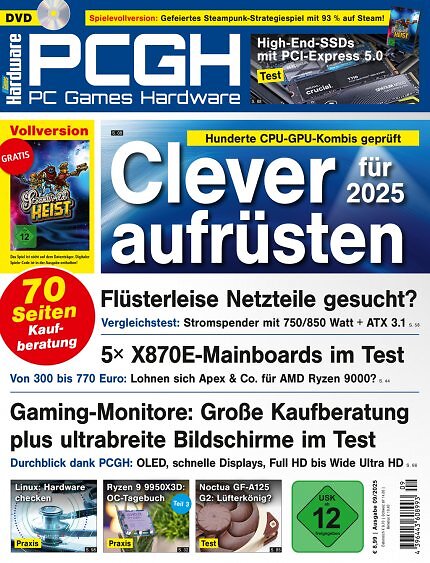 <strong>DVD-Cover </strong>der PCGH-Ausgabe 09/2025. Mit dabei ist <a href='de.gamesplanet.com/game/steamworld-heist-steam-key--4933-1?ref=computec'><strong><u>Steamworld Heist</u></strong></a> als Steam-Vollversion.