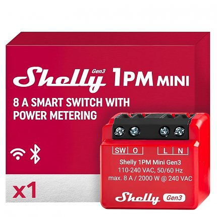 Das smarte Relais Shelly 1PM Mini Gen3 unterstützt Matter und Alexa, schalter und misst und lässt sich hinter Schalter und Steckdose einbaune.