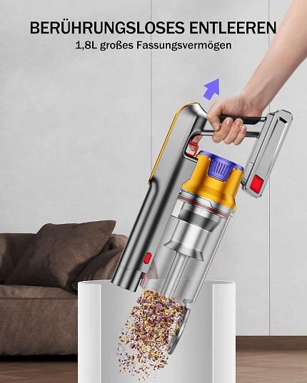 Der große Schmutzbehälter lässt sich schnell und einfach entleeren.